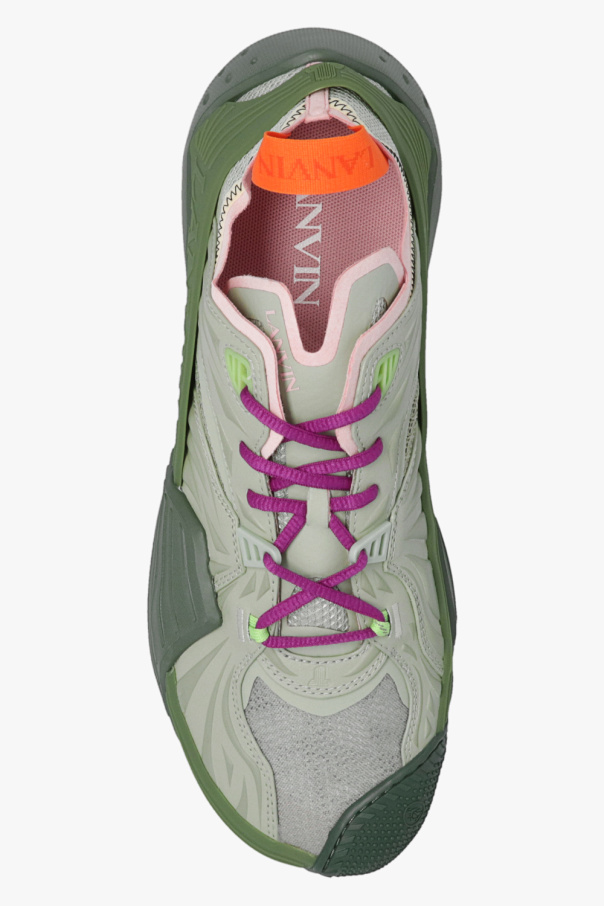【関税込み】Lanvin カーキ Flash-X スニーカー Lanvin Flash X Khaki/Sage Mesh Low-Top Sneakers - EU39/US9